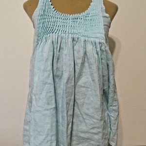 CP SHADES Small XS Linen PIA Tank Aqua Green Mint PINTUCKS 4 6 8